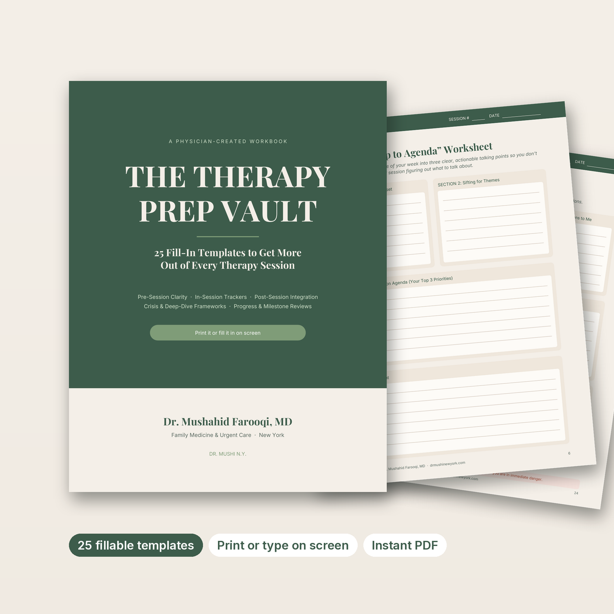 The Therapy Prep Vault: 25 Fill-In Templates to Get More Out of Every Therapy Session