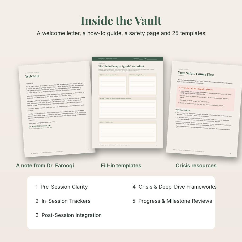 The Therapy Prep Vault: 25 Fill-In Templates to Get More Out of Every Therapy Session